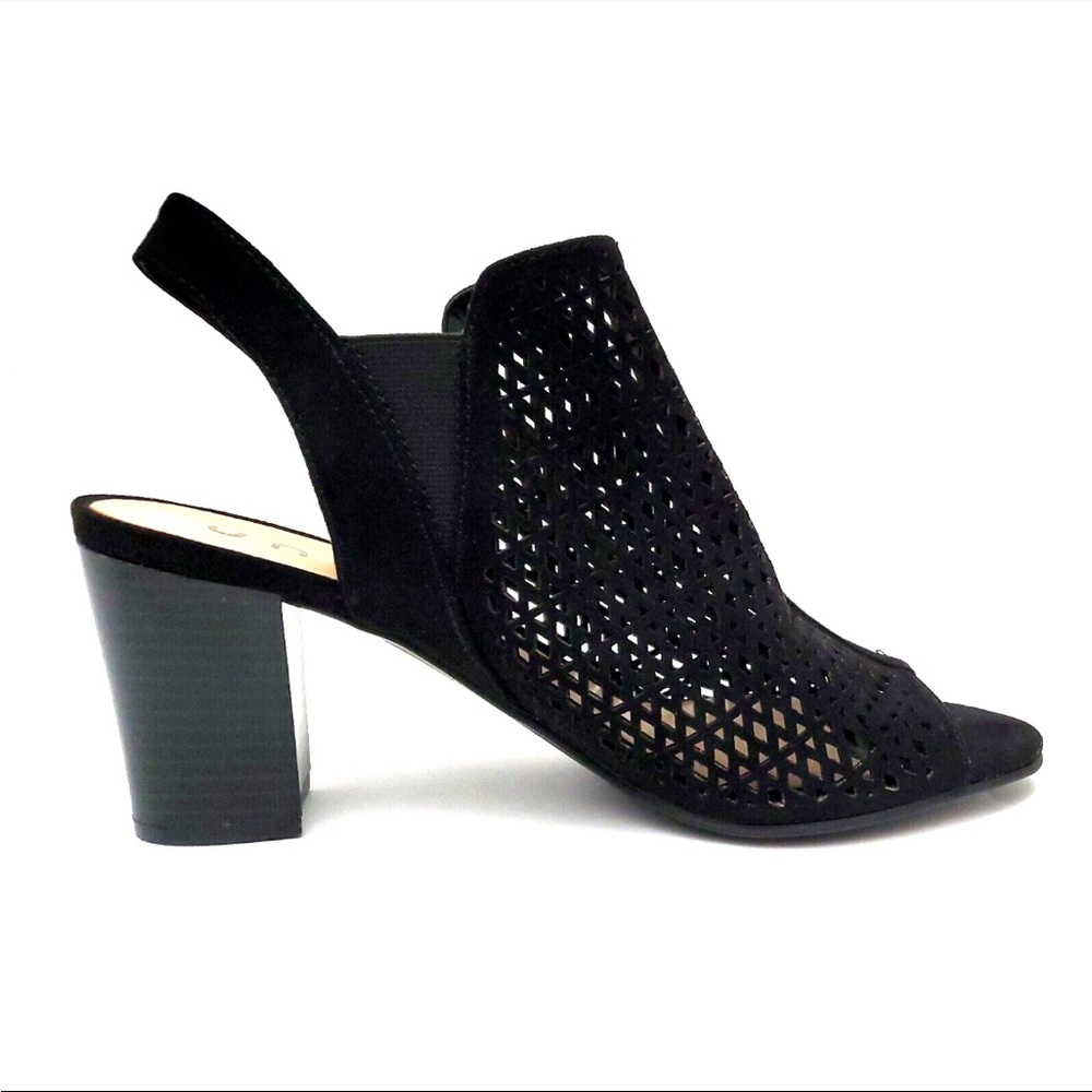 Unisa Black Peep-Toe Slingback Heels size 7 unploxa block heel - Picture 10 of 10